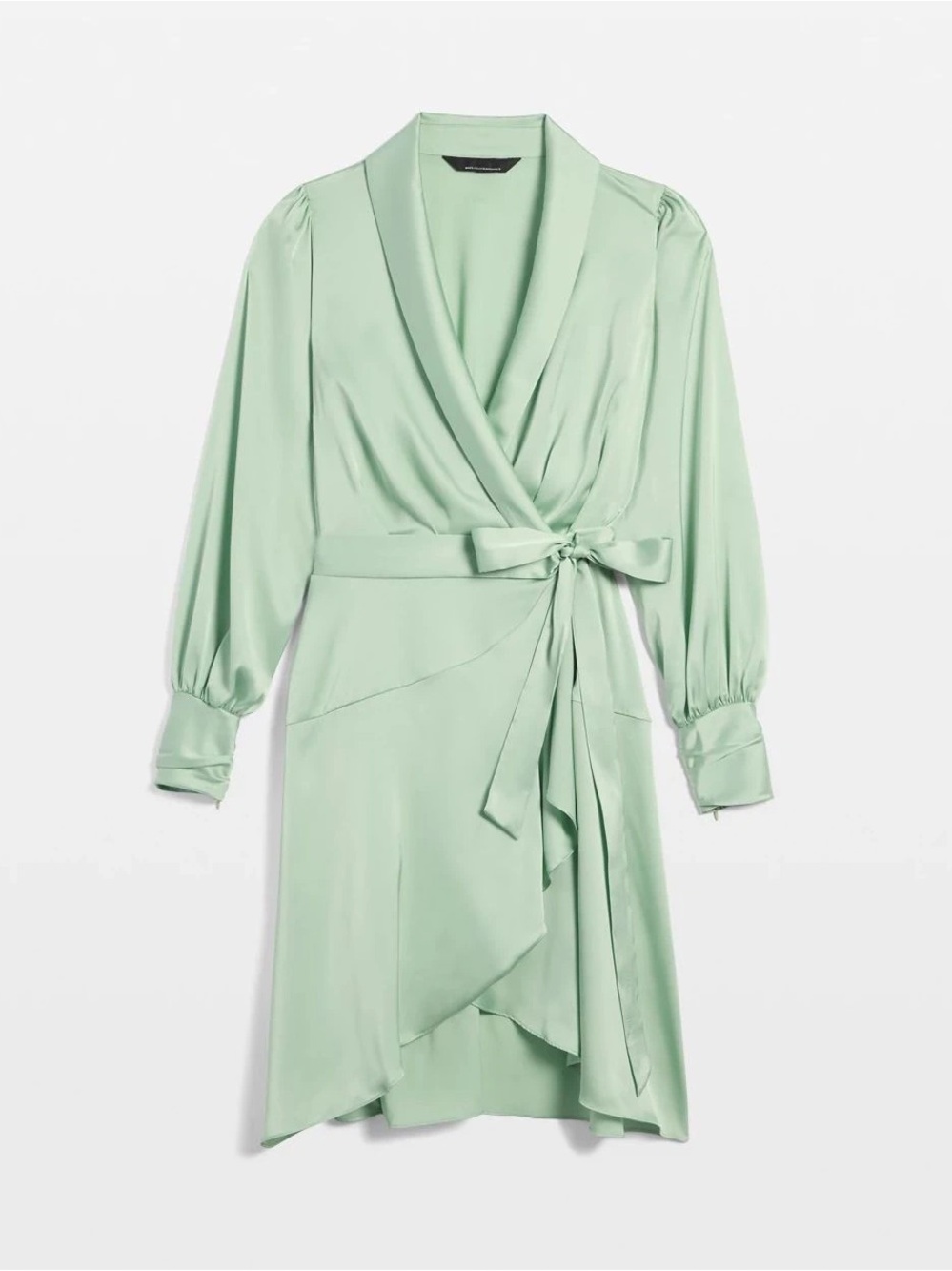 White House Black Market Mint Green Wrap Mini Dress with Tie Waist